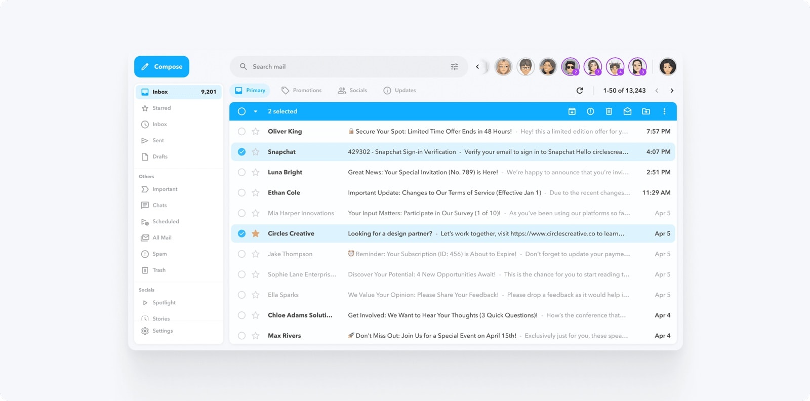 Gmail, but in Snapchat