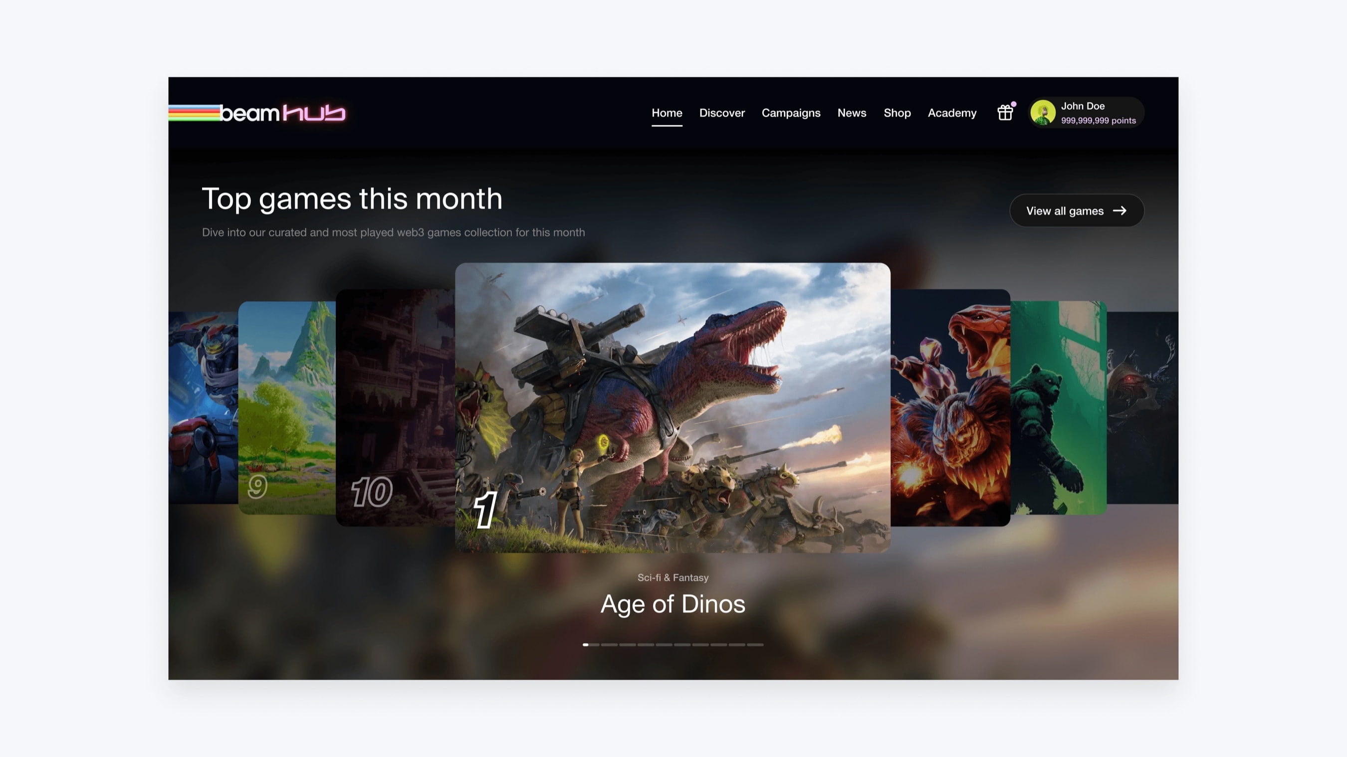 BeamHub screens