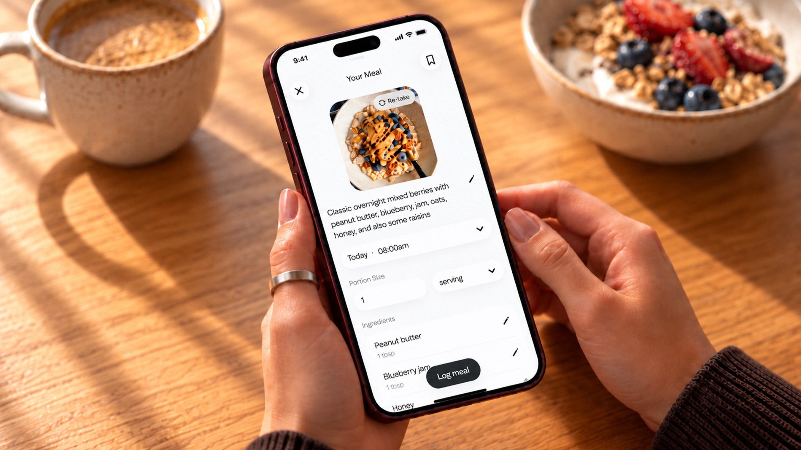 Logging a meal from a photo in Future
