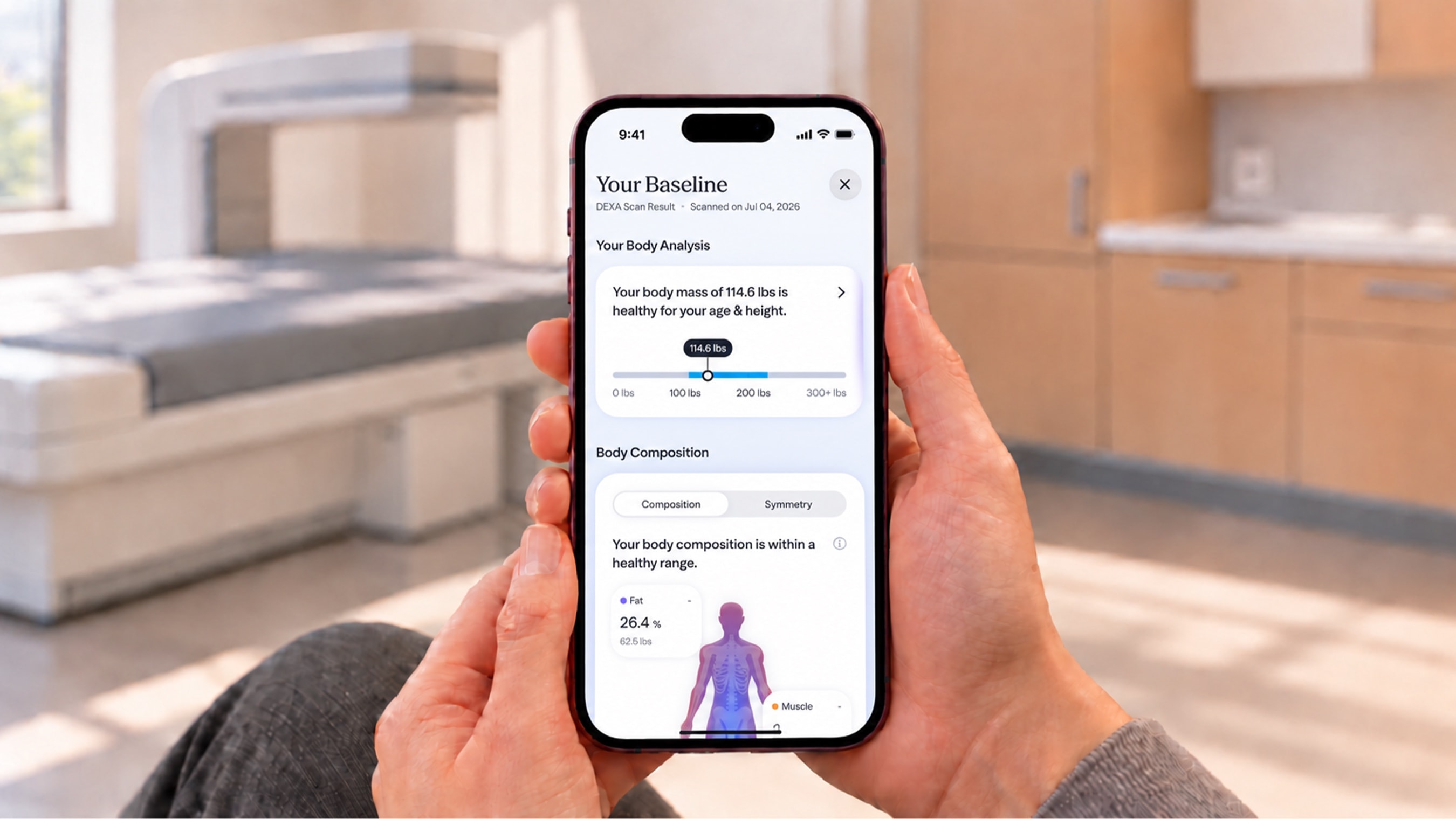 Future DEXA baseline results on a phone