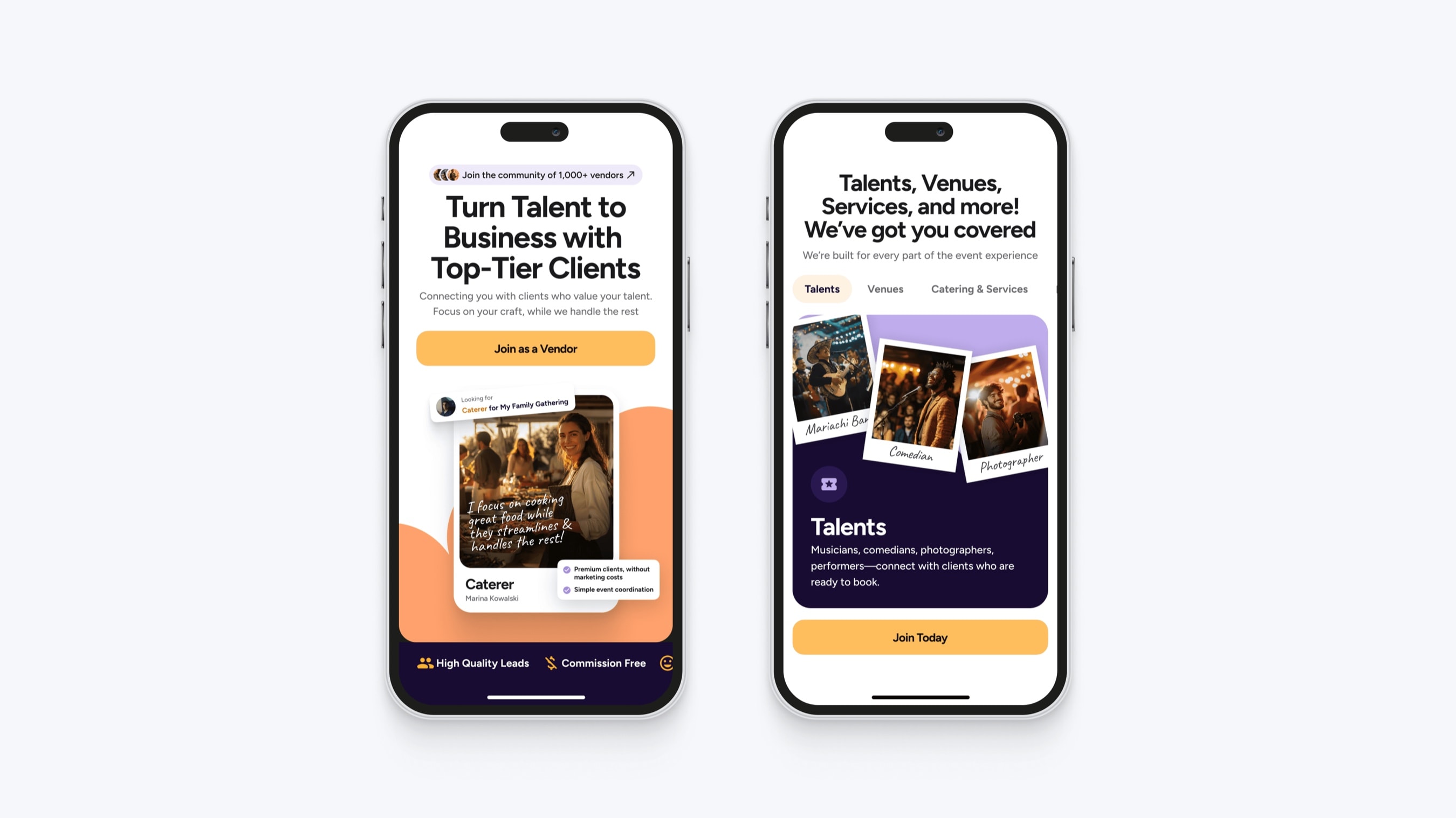 PartyHub screens
